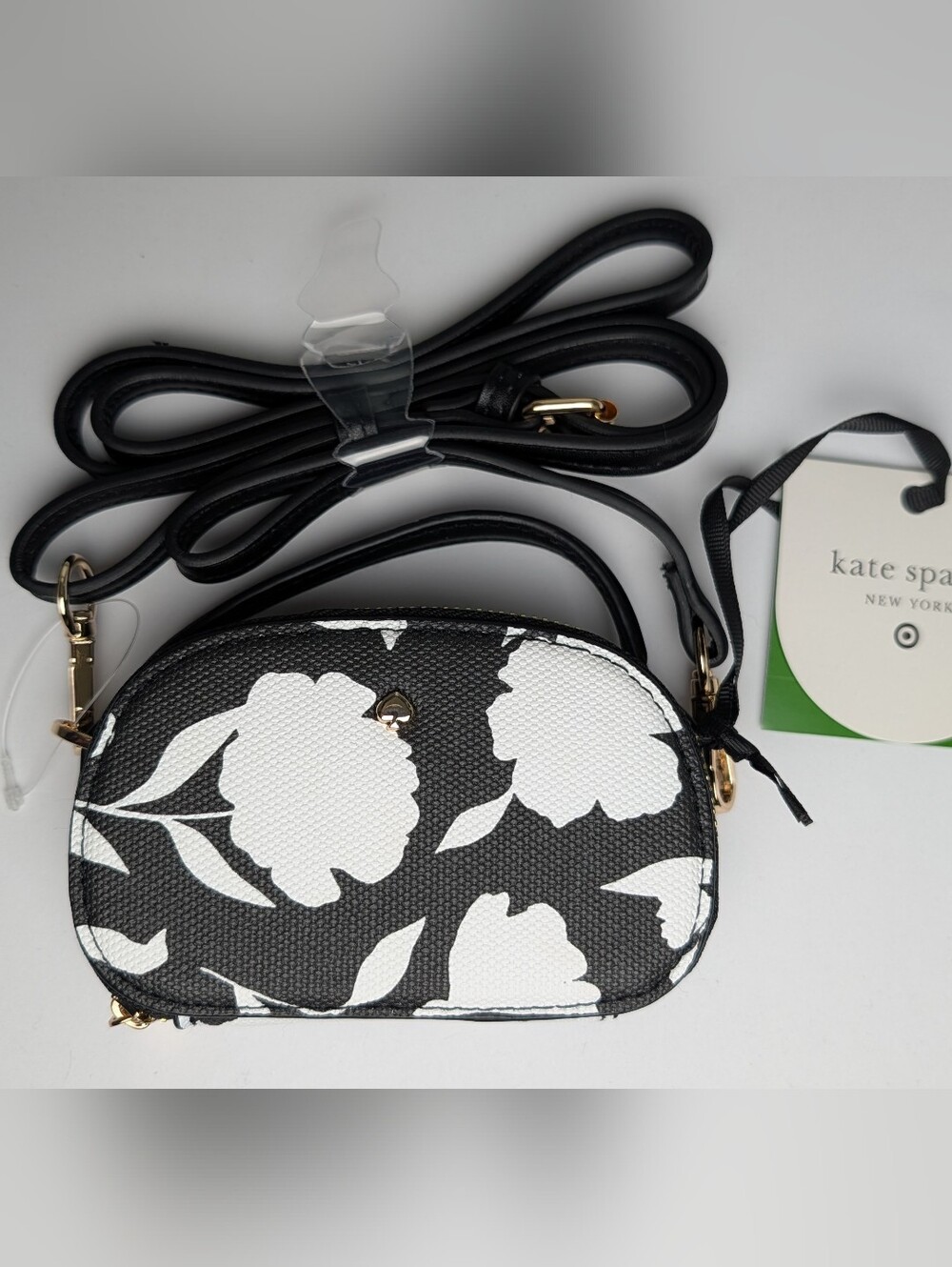Kate Spade x Target Classic Rose Mini Crossbody Bag - Black/White